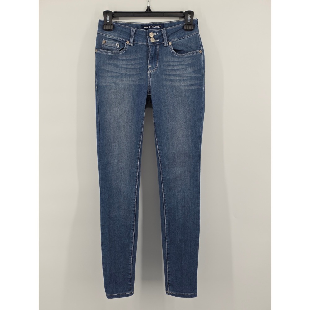 Wallflower Jeans Size 3 Low Rise Skinny Ultra Fit Medium Wash Stretch Blue